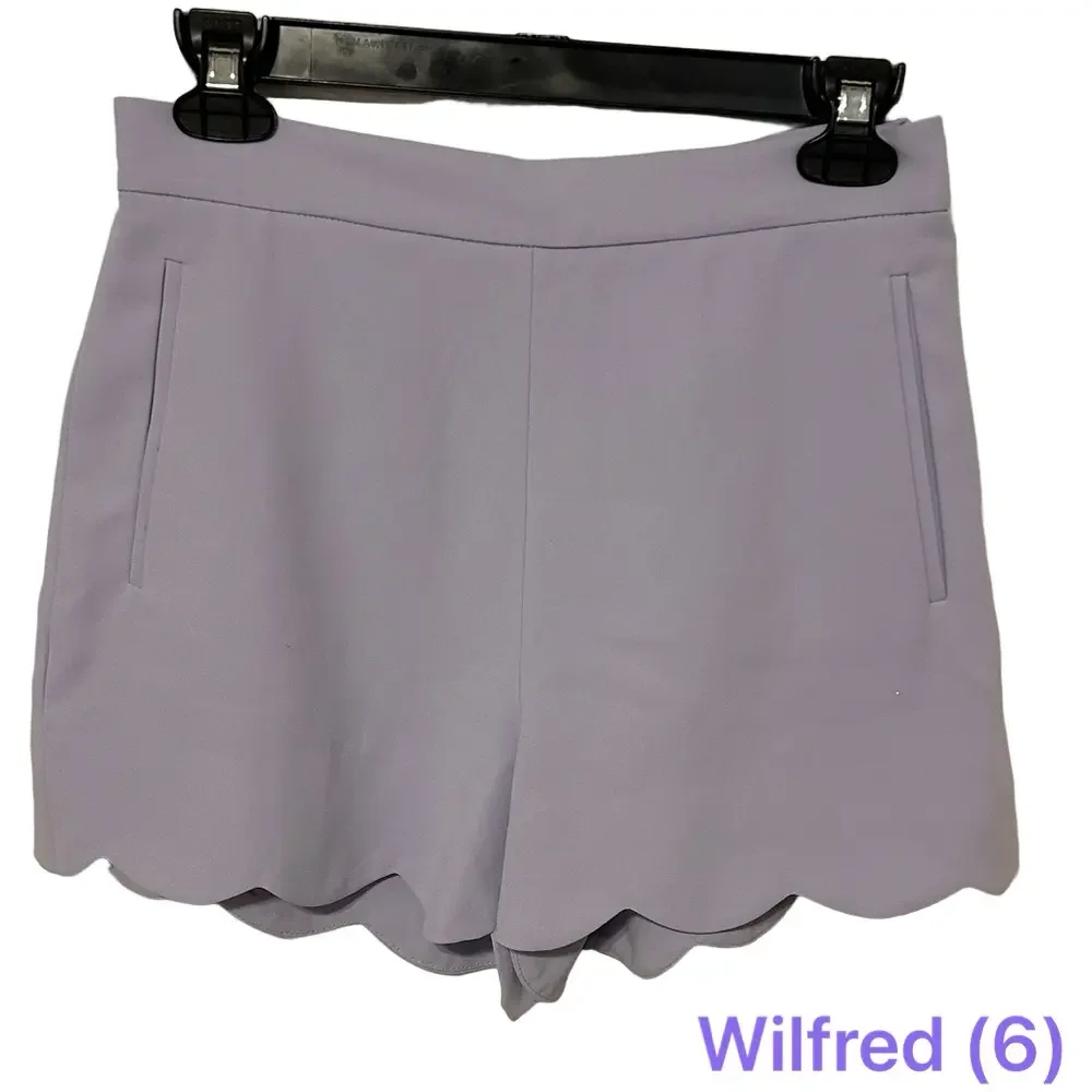🪗 Wilfred High Waist Lavender/lilac Shorts scalloped hem size 6 GUC..